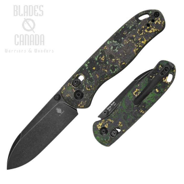 Kizer Drop Bear Folding Knife, CPM 20CV Black SW, Carbon Fiber Toxic Storm, 3619A1